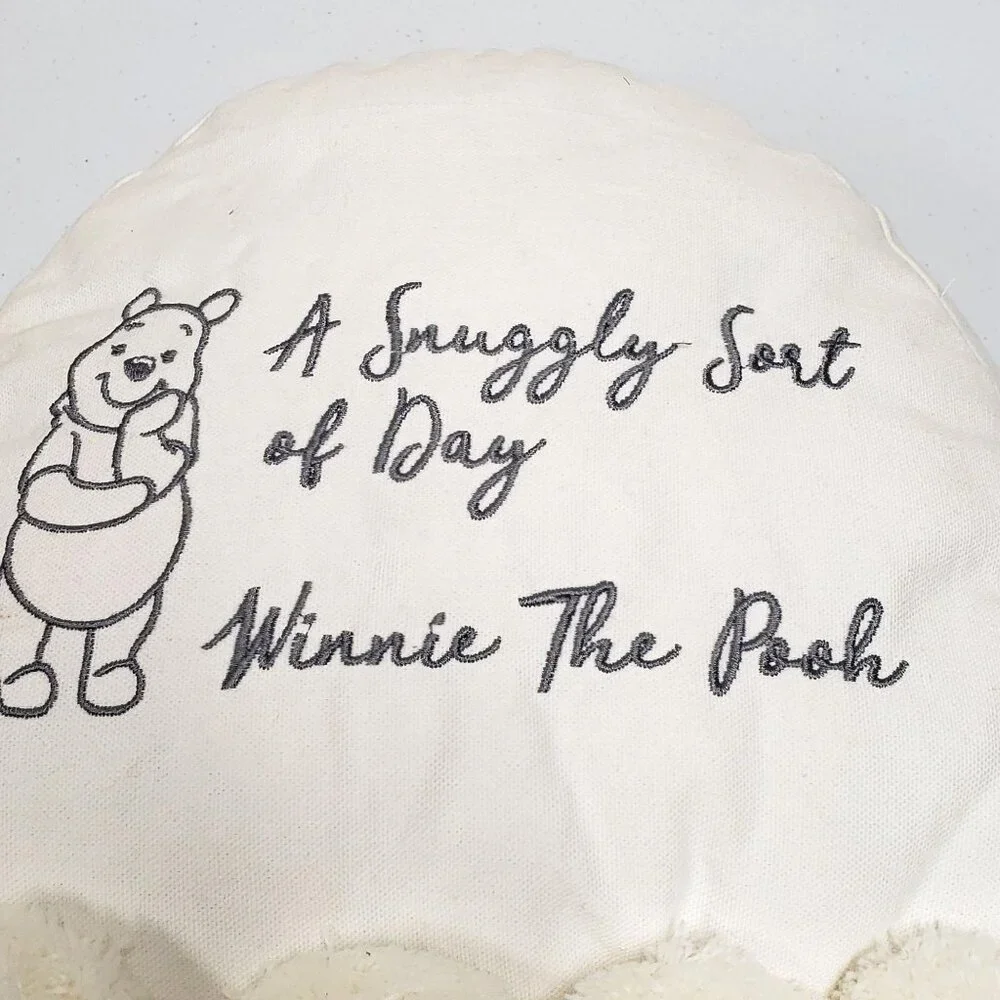 Disney Store Winnie the Pooh Piglet Rainbow Pillow Cushion Pom Poms